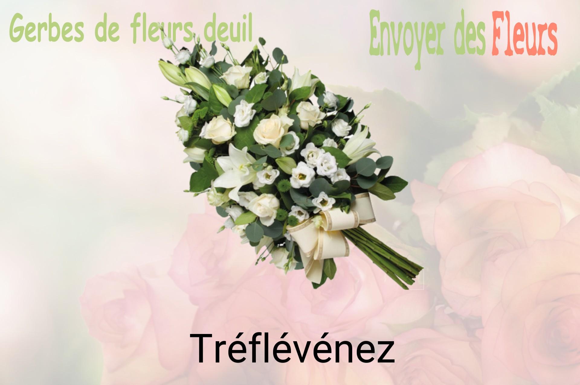 Gerbe de fleurs de deuil livrée à Tréflévénez